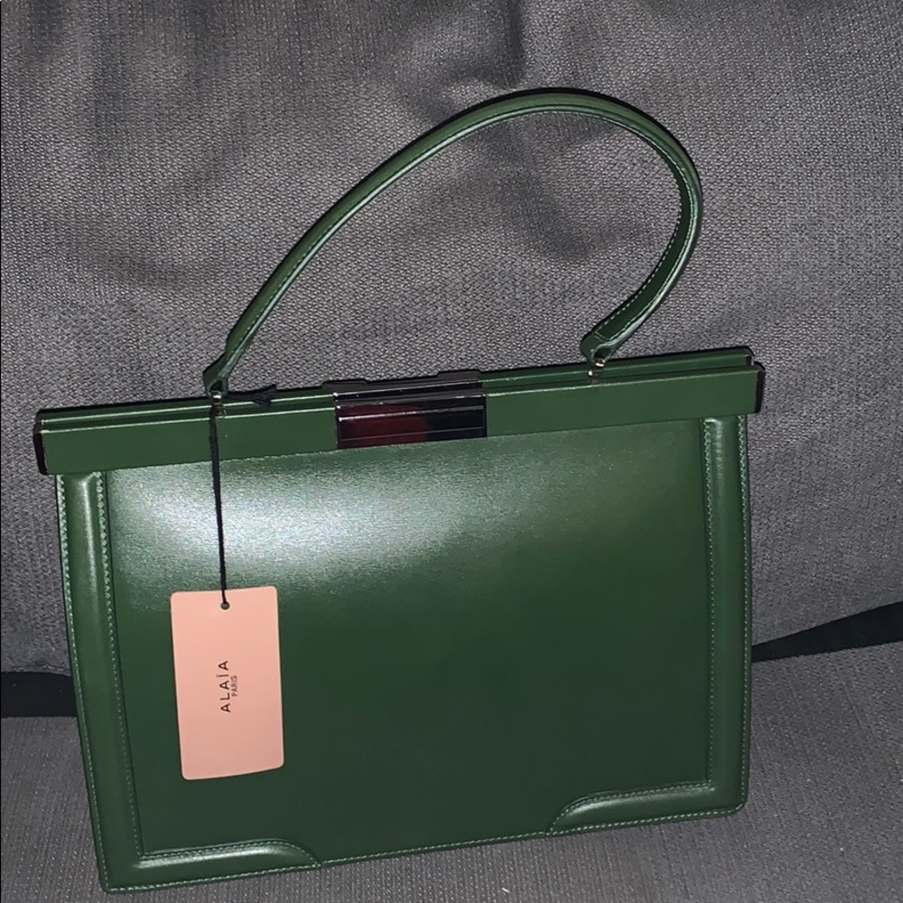 Alaia Med Green Cecile Handbag with strap NWT